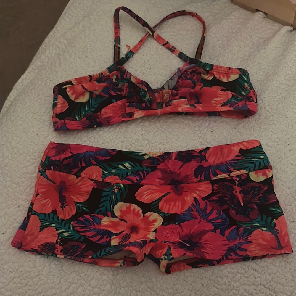 Floral Bikini Set boyshort